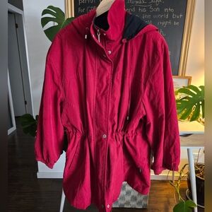 Size 22W Women's Red Hooded London Fog Spring/Fall Jacket